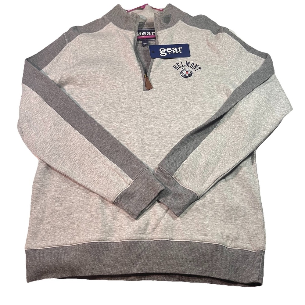 NWT Belmont University Men's 1/4 Zip Size Large Gray New
